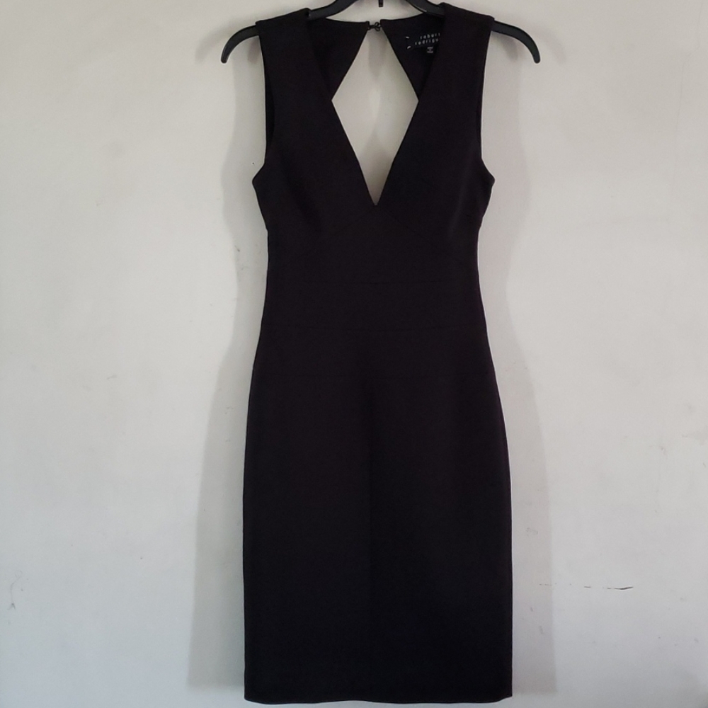 Robert Rodriguez Deep V-Neck Cocktail Dress
